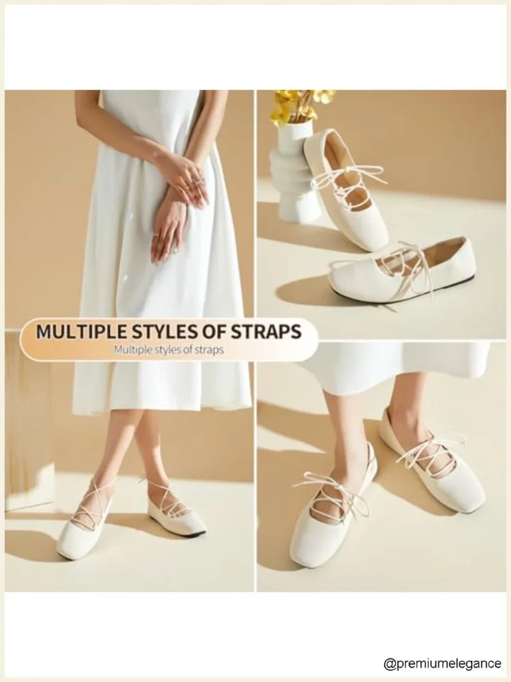 Lace Up Ballet Flats for Women Square Toe Memory Foam Foldable Knit